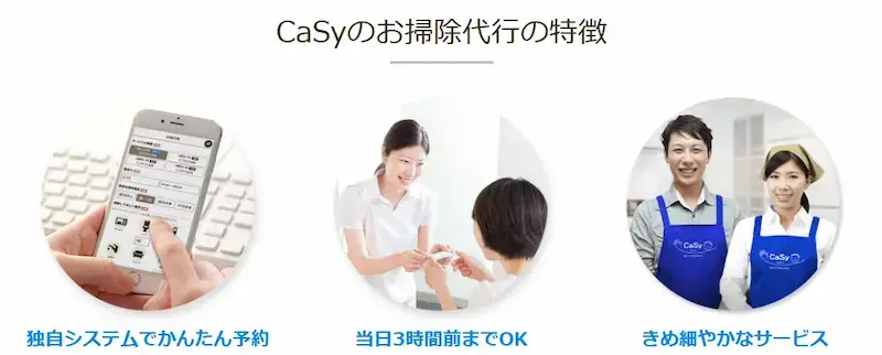 casyのお掃除代行の特徴